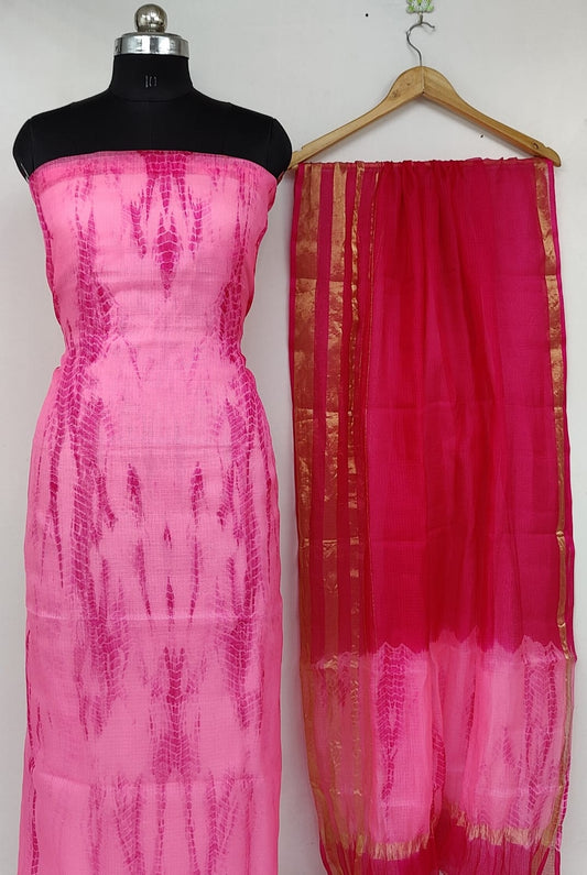 Pure Kota Doriya Silk Unstitched suit.