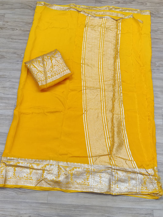 Pure Russian Dola Beautiful allover Zari Border Saree