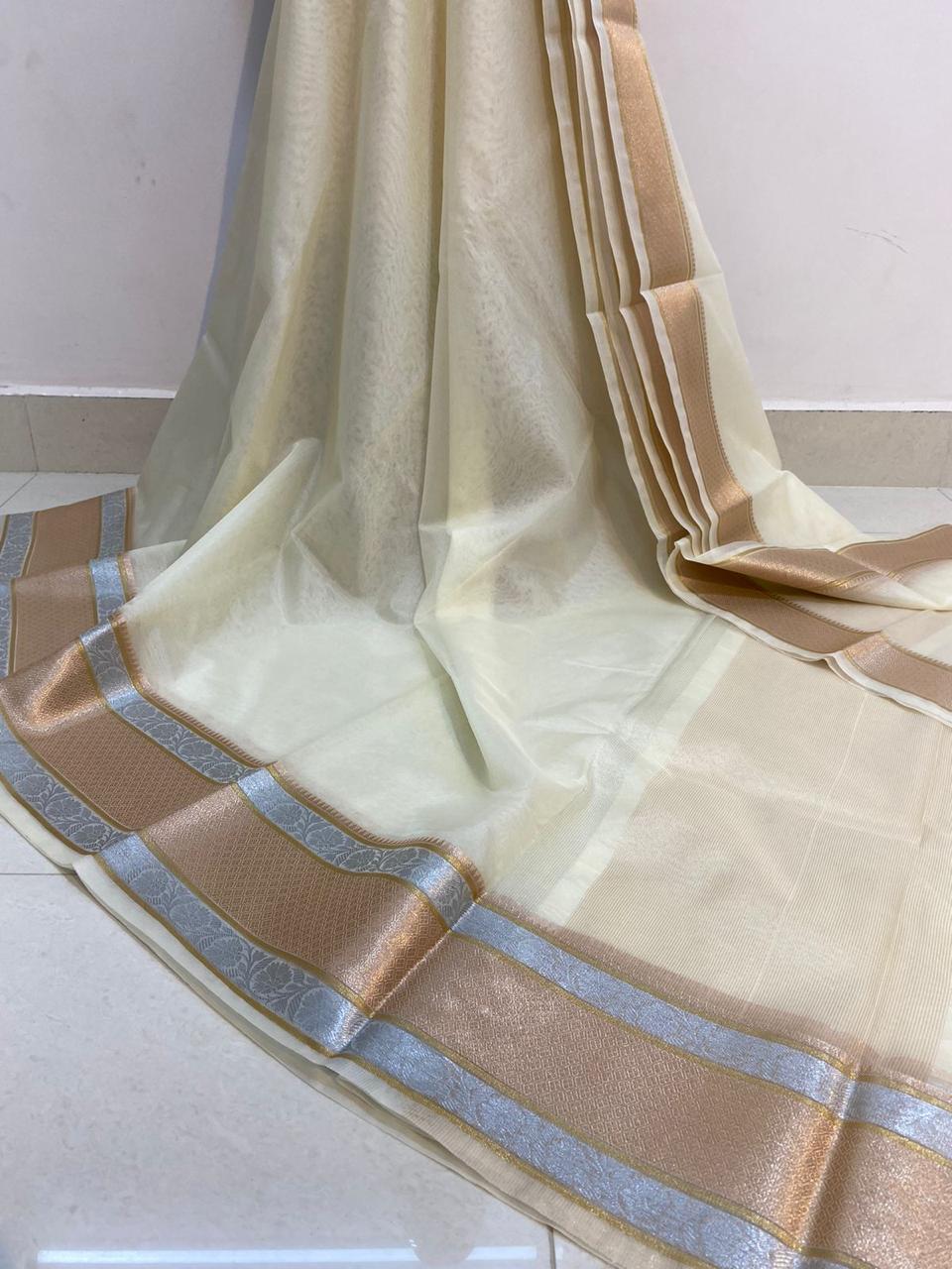 Banarasi Kora Organza Soft Silk Saree