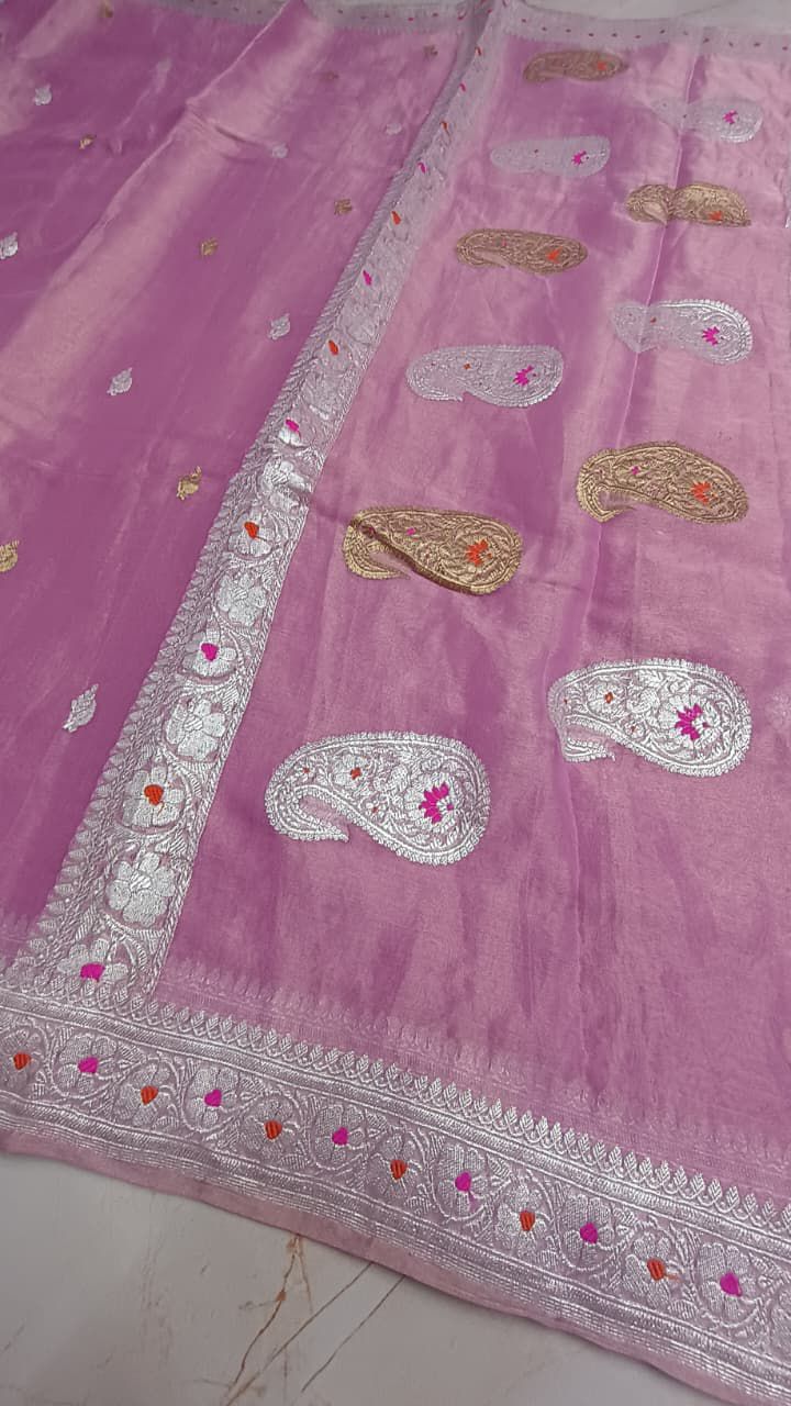 Pure Banarasi Handloom Tissue Silk Saree