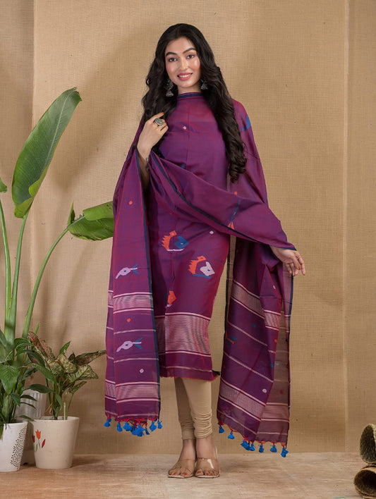 Pure Jamdani Unstitch Suit.