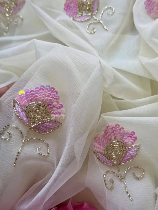 Pure Diamond Chiffon Saree.