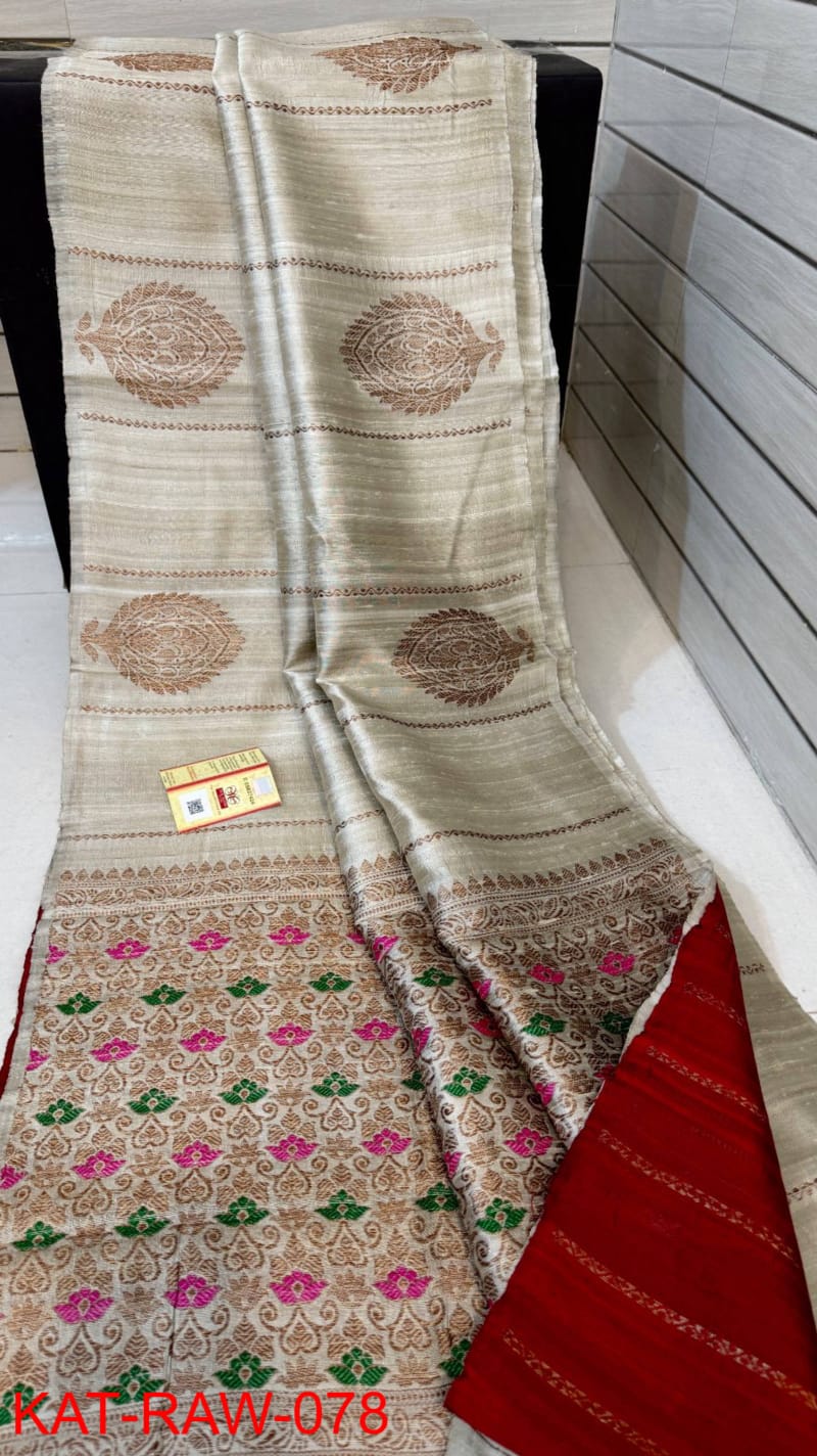 Pure Banarasi Handloom Dupion Raw Silk Saree