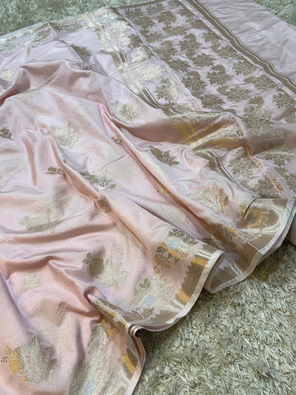 Banarasi Georgette Silk Sona rupa weaving border Saree.