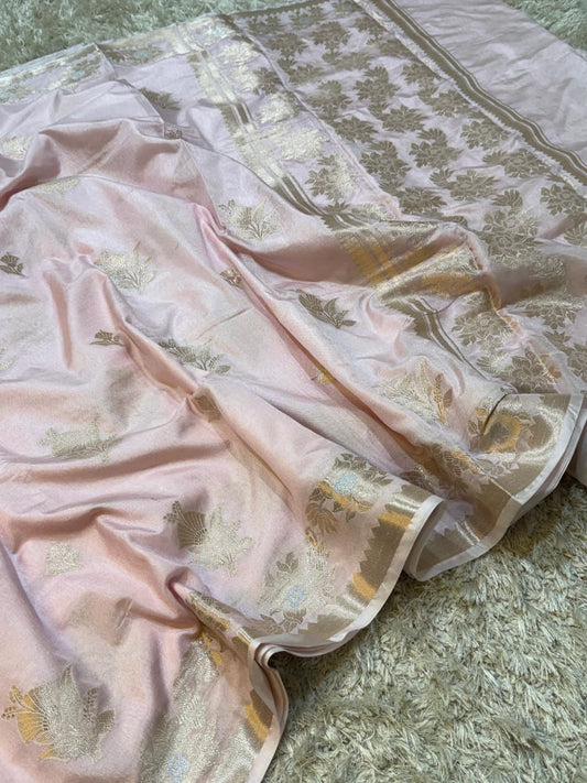 Banarasi Georgette Silk Sona rupa weaving border Saree.