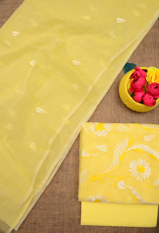 Pure Kota Doriya Embroidery Work Unstitched Suits