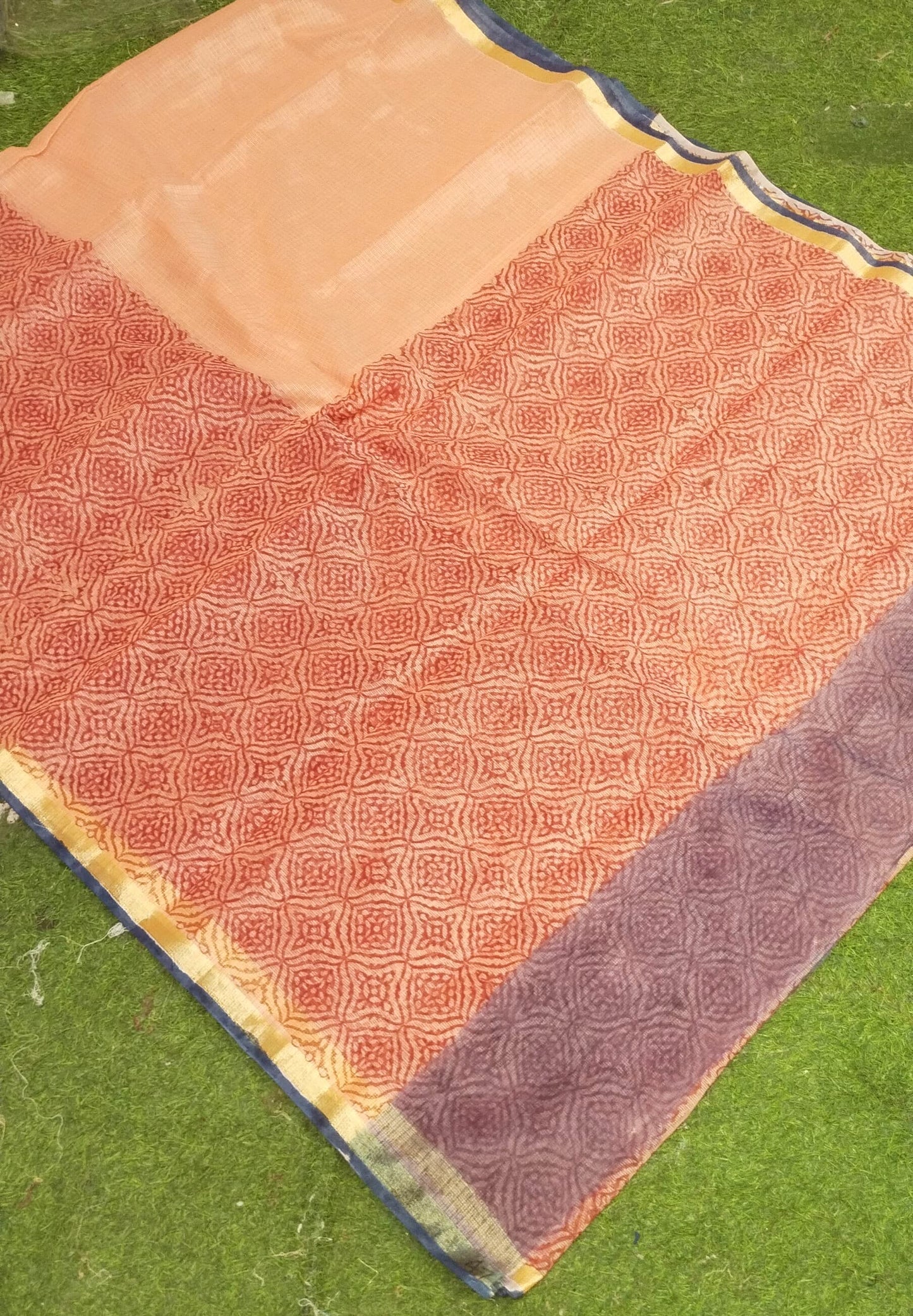 Kota Doria Hand Block Print Sarees