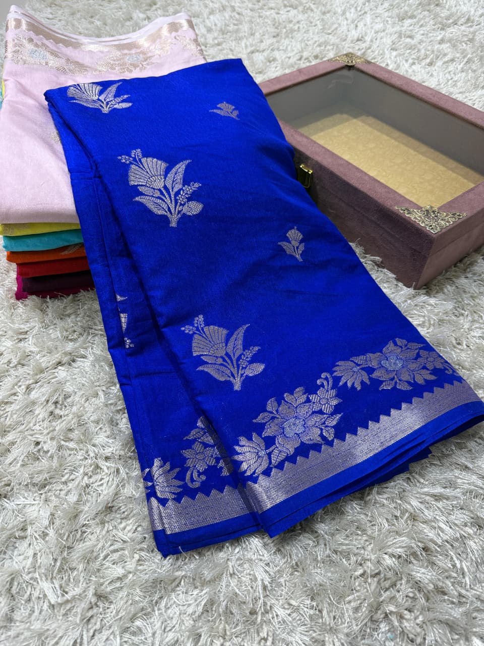 Banarasi Georgette Silk Sona rupa weaving border Saree