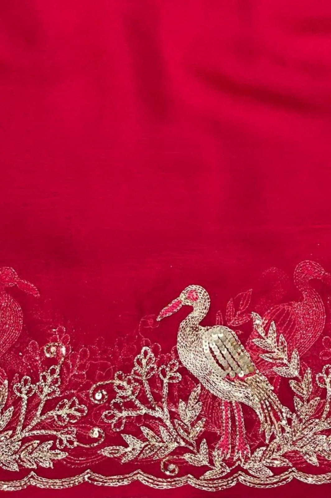 Pure Diamond Chiffon Hand Work Saree.