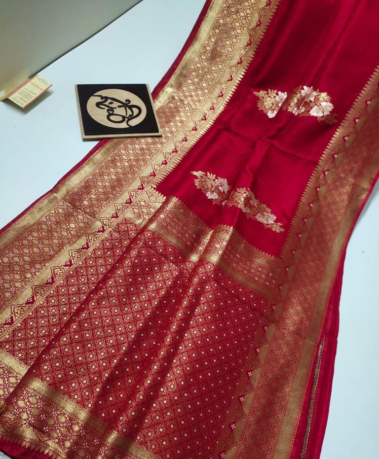 Banarasi Semi Georgette Very soft silk saree Designer Rich pallu