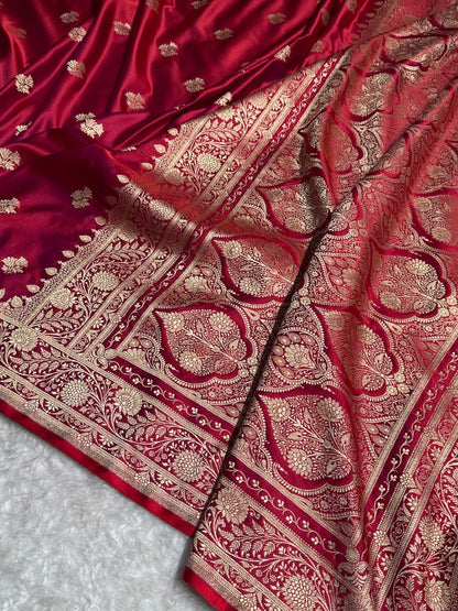 Banarasi Mashru Katan Silk Resham zari Work Saree.