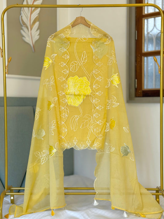 Banarasi Chanderi Silk Embroidery Work Unstitched Suit