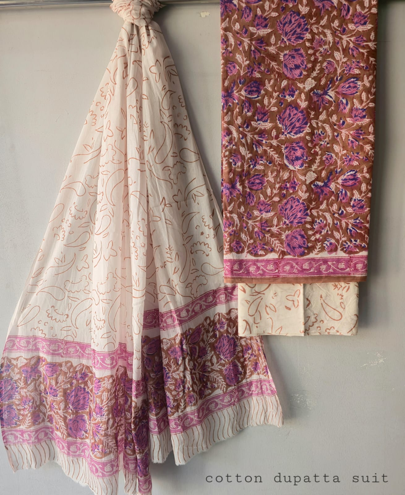 Pure Cotton Hand Block Printed Unstitched Suits.