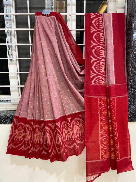 Beautiful Ikkat Cotton Saree With Blouse