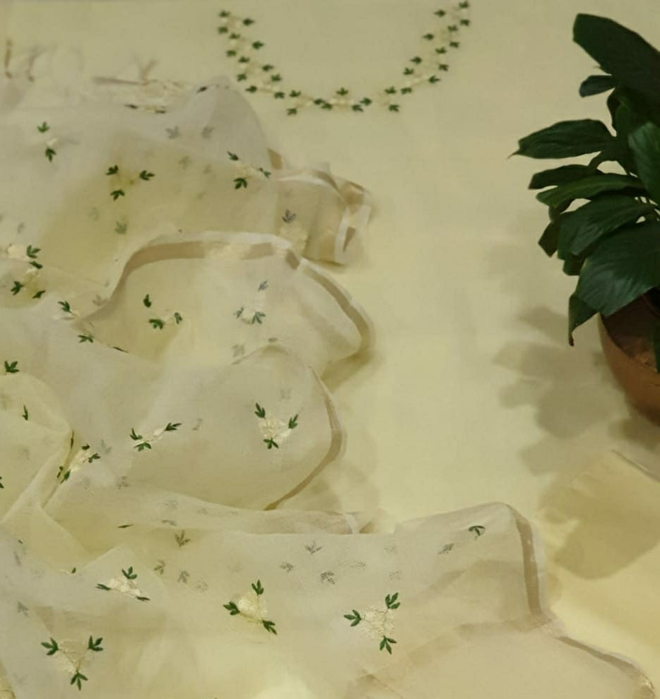 Pure Kota Doria Unstitched suit.