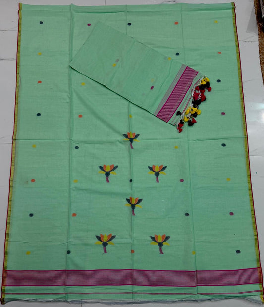 Pure Cotton Jamdani Unstitch Suit.