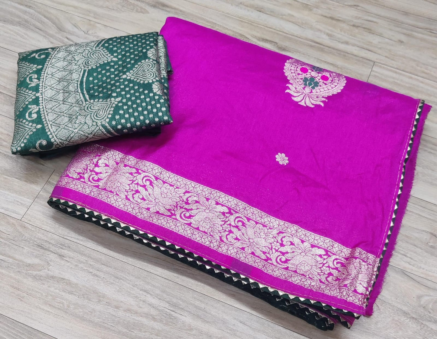 Pure Dola Silk zari Work Saree With Blouse