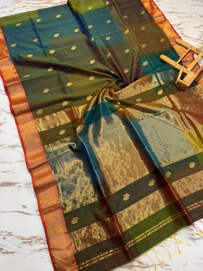 Pure Maheshwari Handloom Silk Saree.