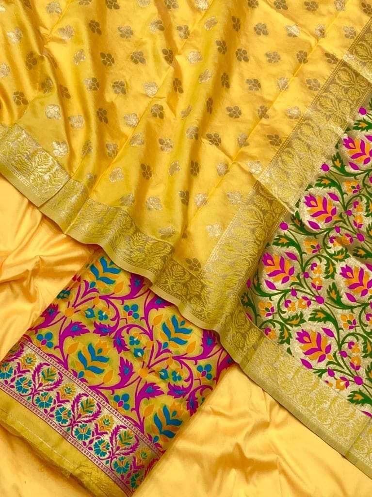 Beautiful Banarasi Silk Zari Work Unstitched Suit