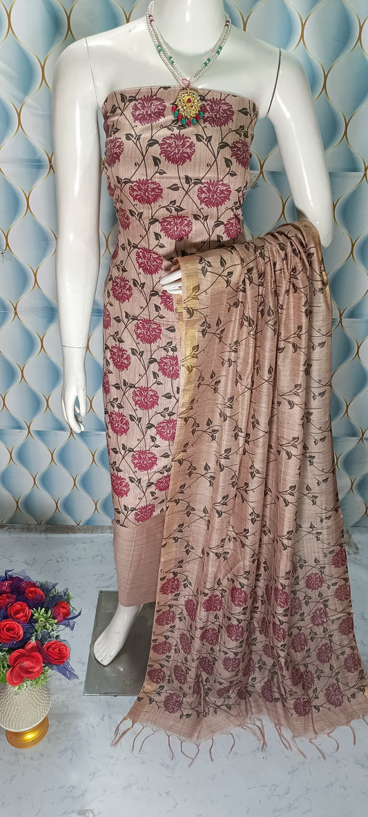 Bhagalpuri Katan Printed Unstitched Suits