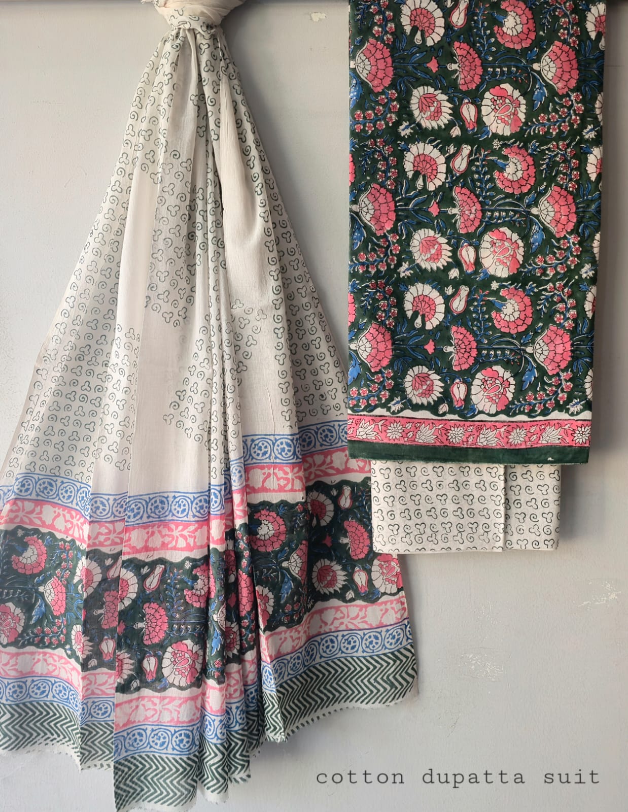 Pure Cotton Hand Block Printed Unstitched Suits.