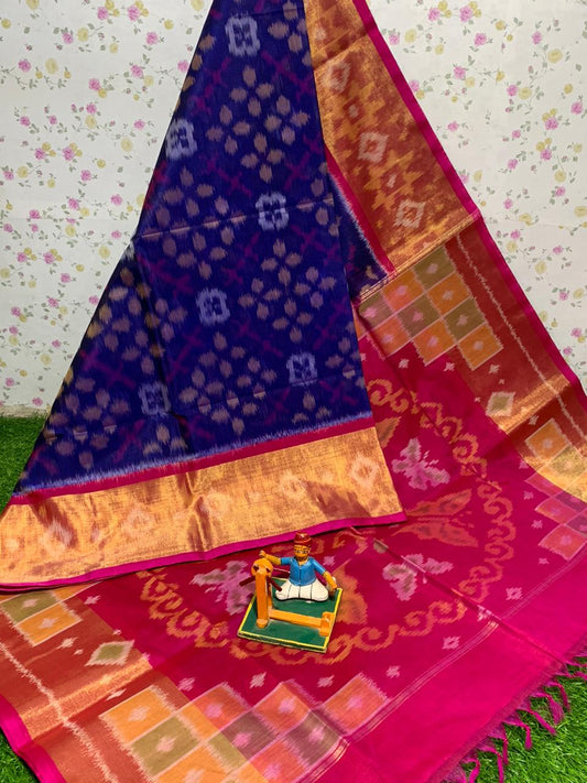 Beautiful ikkat Handloom Sico Pattu Saree