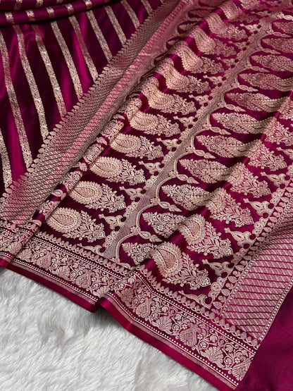 Banarasi Handloom Katan Mashru Silk Saree.