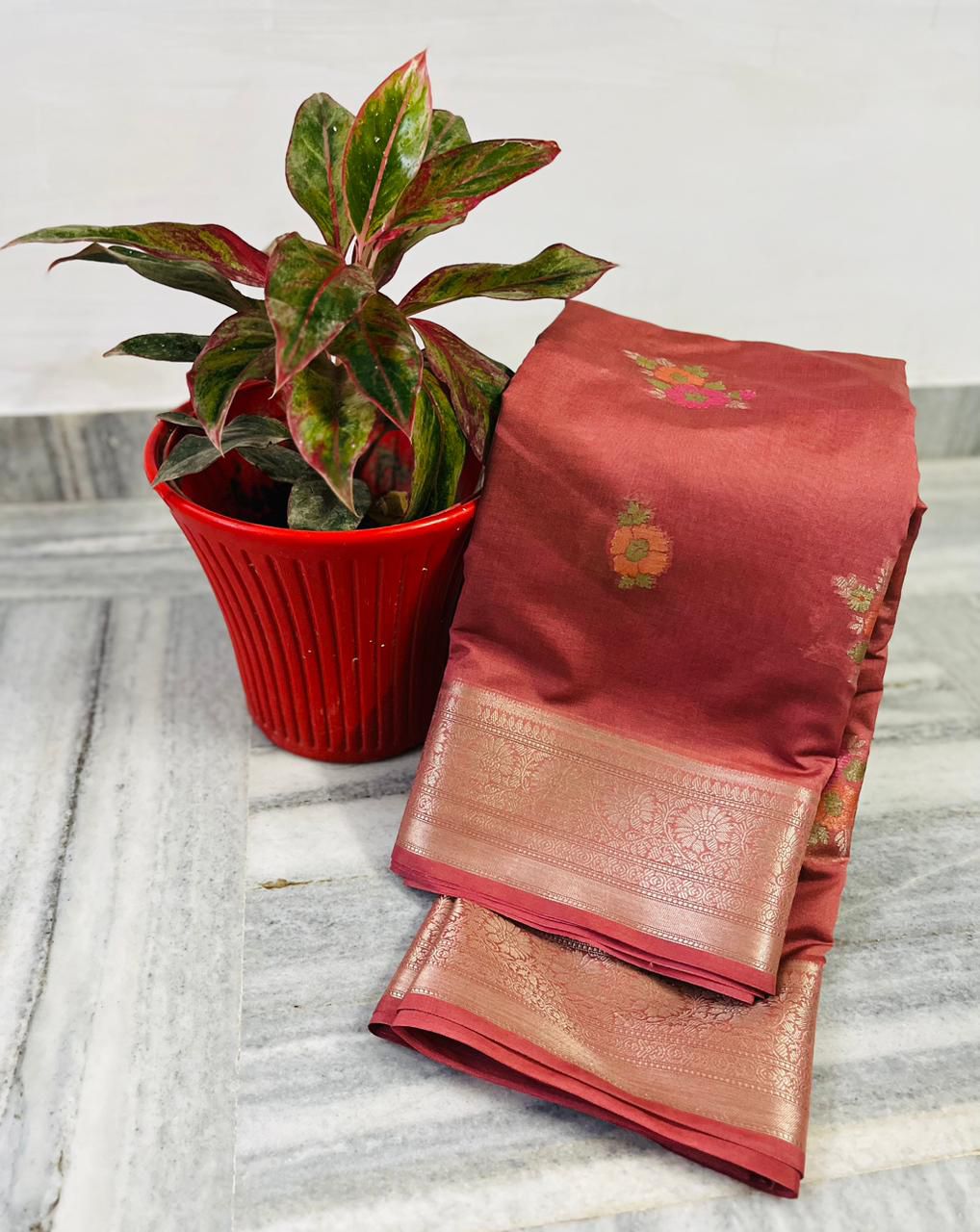 Banarasi Georgette Very Soft Silk Saree With Blouse