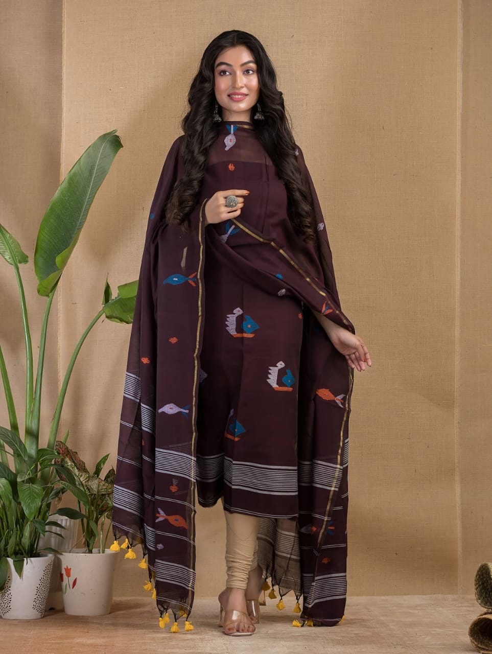 Pure Jamdani Unstitch Suit.