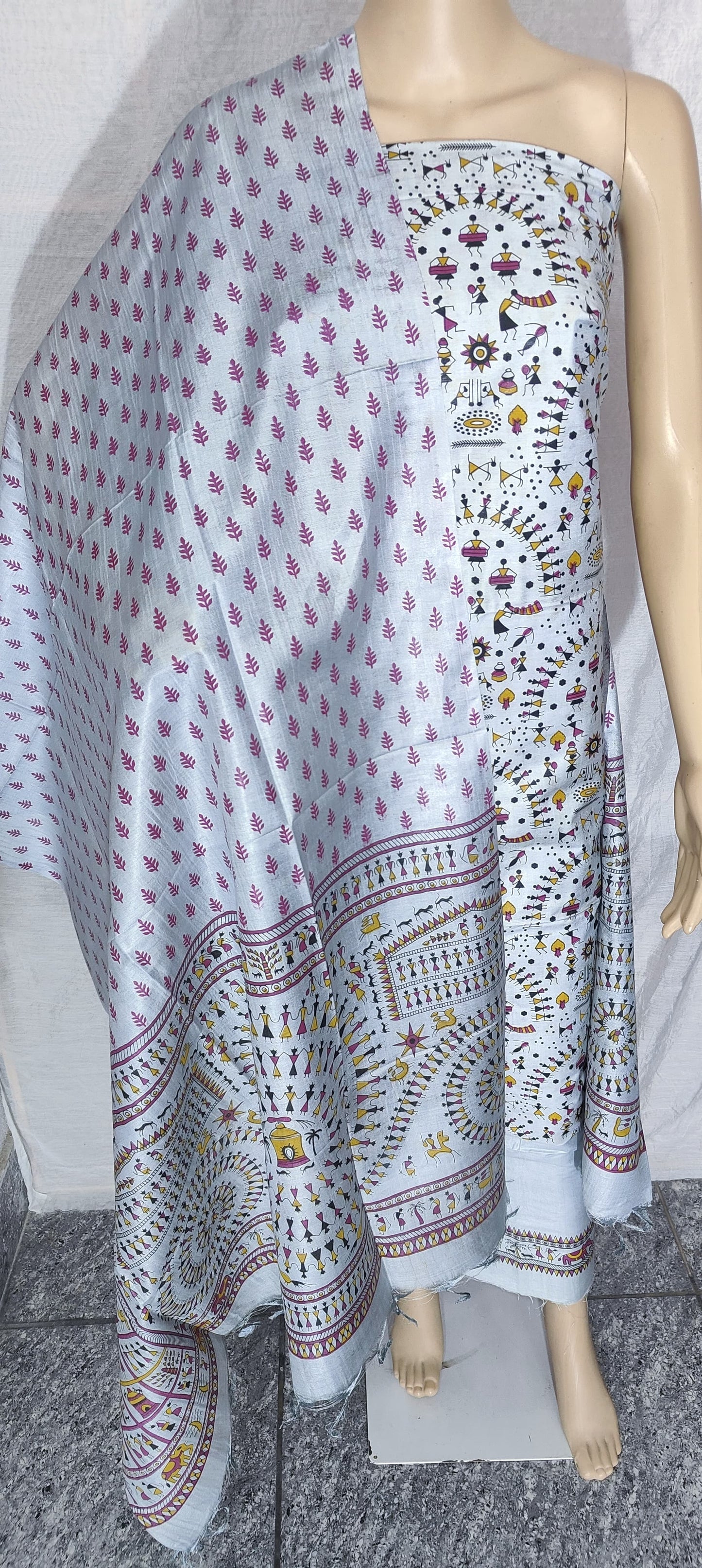 Bhagalpuri Katan Madhubani Printed Suits