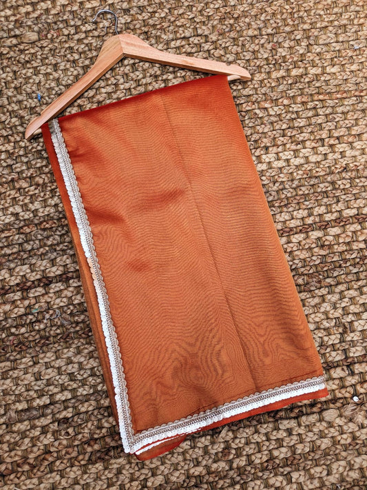 Banarasi tissue plain Saree With Lace