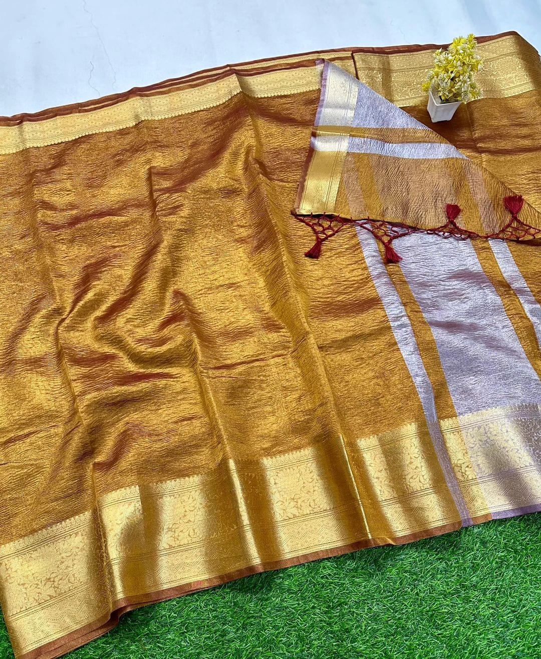 Banarasi Tissue Crush Soft Silk Saree