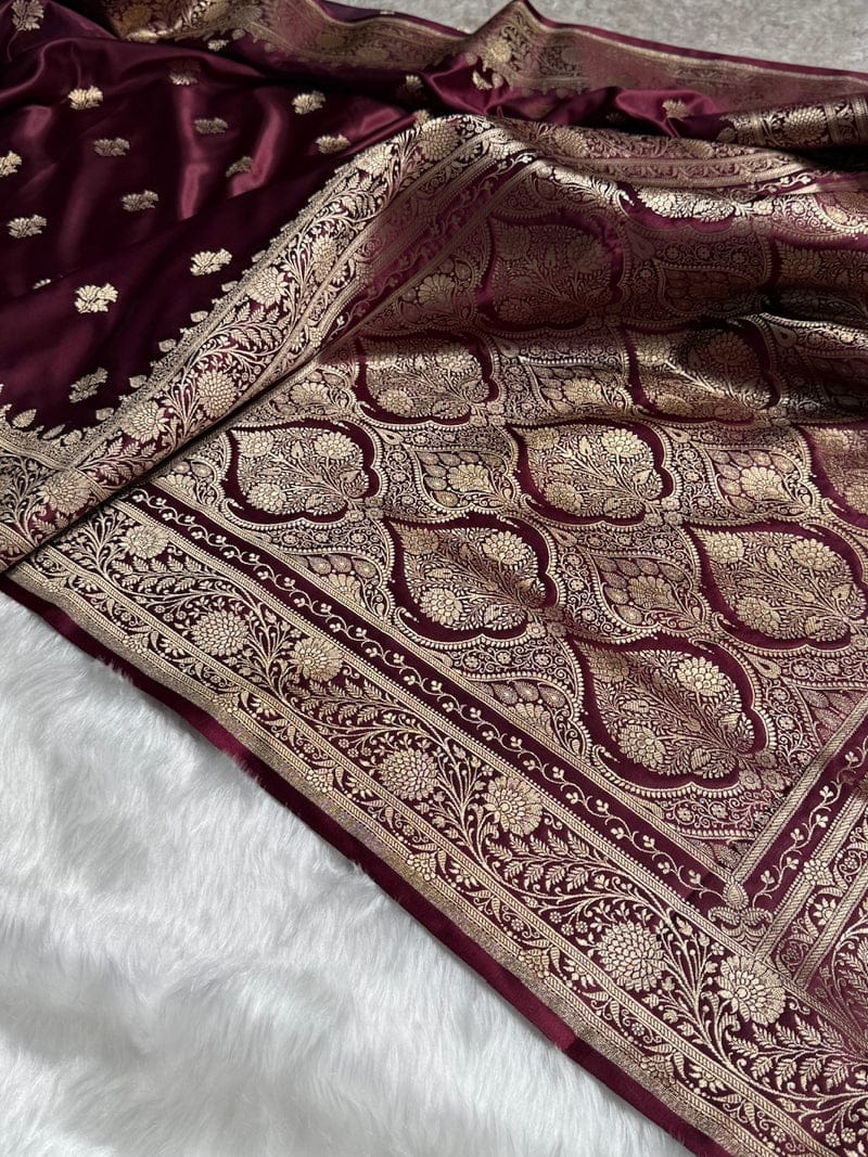 Banarasi Mashru Katan Silk Resham zari Work Saree.