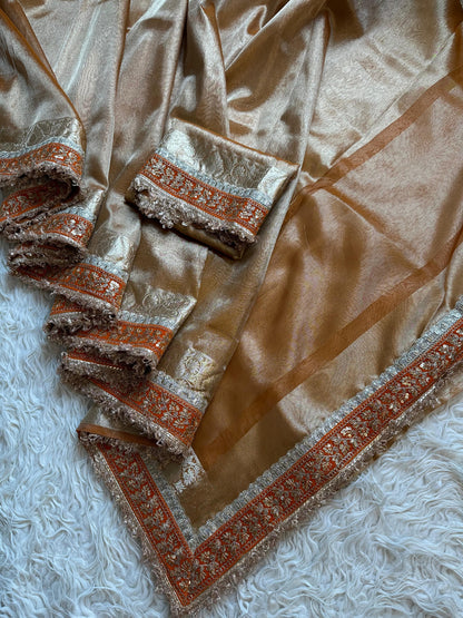 Banarasi Tissue lace Work Soft Silk Saree