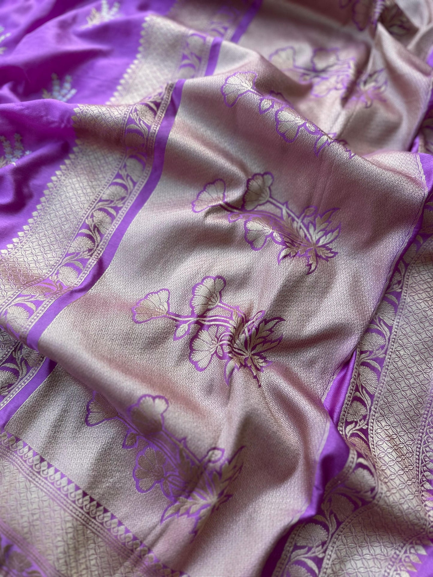 Banarasi Mashru Silk Resham zari minakari Work Saree