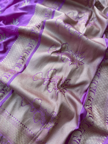 Banarasi Mashru Silk Resham zari minakari Work Saree