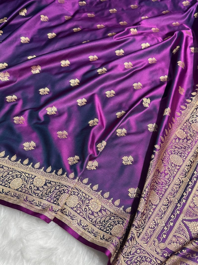 Banarasi Mashru Katan Silk Resham zari Work Saree.