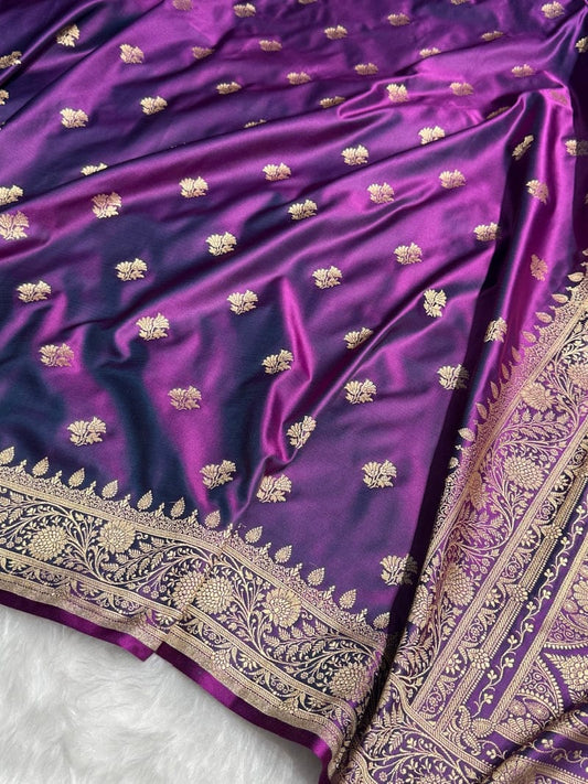 Banarasi Mashru Katan Silk Resham zari Work Saree.