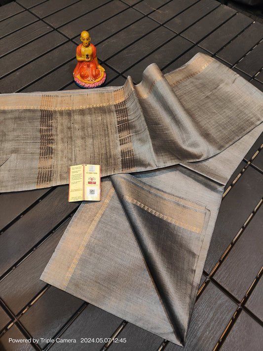 PURE TUSSAR MOONGA SILK SAREE