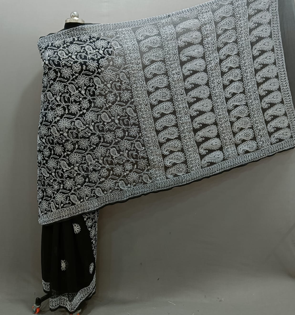 Pure Georgette Chikankari Work Saree.