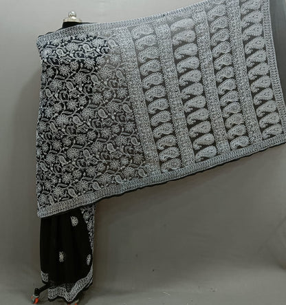 Pure Georgette Chikankari Work Saree.