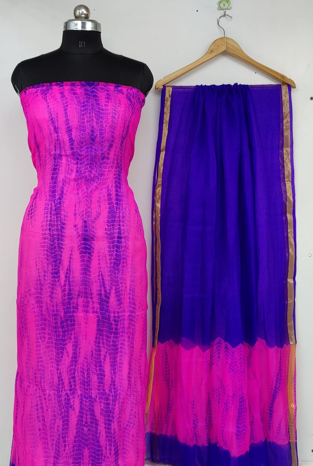 Pure Kota Doriya Silk Unstitched suit.