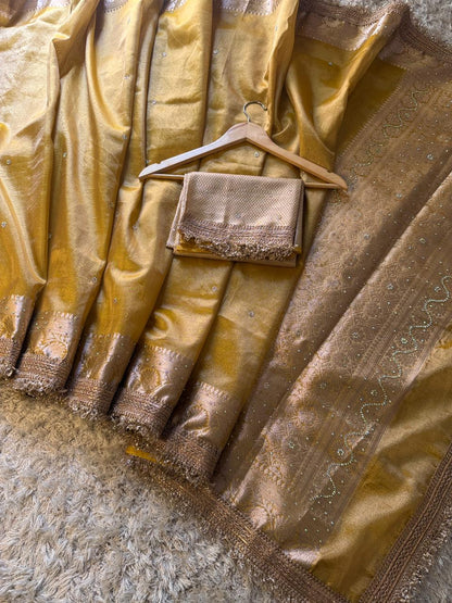 Banarasi Tissue lace Work Soft Silk Saree.