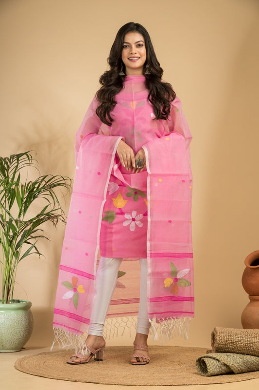 Pure Jamdani Unstitch Suit.