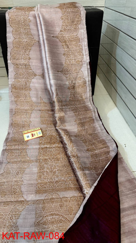 Pure Banarasi Handloom Dupion Raw Silk Saree