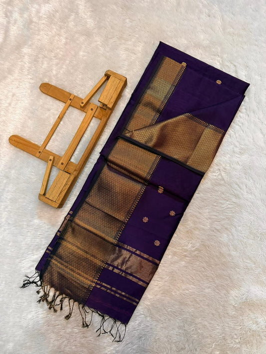 Pure Maheshwari Handloom Silk Saree.