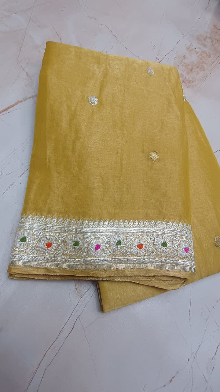 Pure Banarasi Handloom Tissue Silk Saree.