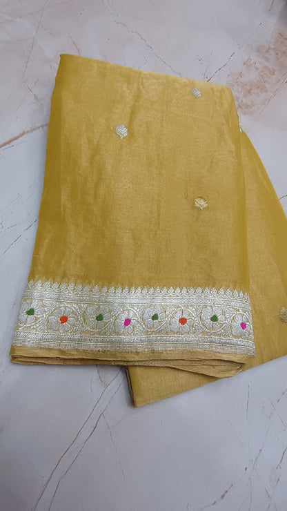 Pure Banarasi Handloom Tissue Silk Saree.