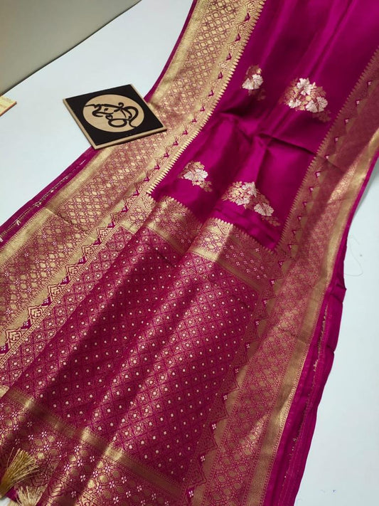 Banarasi Semi Georgette Very soft silk saree Designer Rich pallu