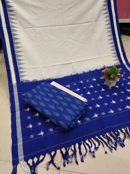 Pure Double Ikkat Cotton Unstitched Suit.